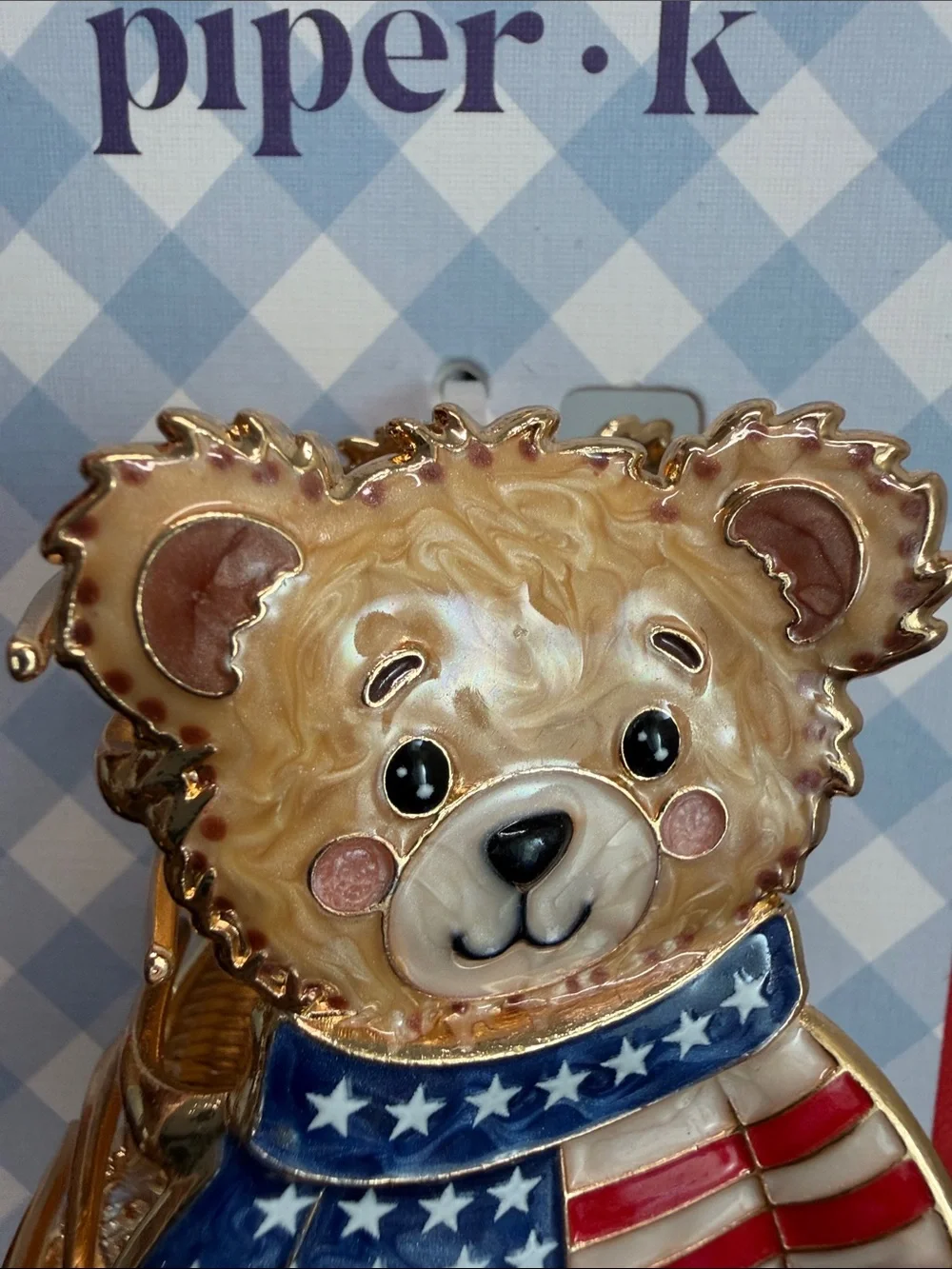 Piper K | America’s Teddy Bear 4th Of July 🧸 Hair Clip 🇺🇸